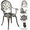 Antique Bronze 3-Piece Bistro Set 2 Chairs 1 Table with Ice Bucket Outdoor